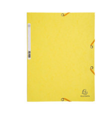 Cartella 3 lembi con elastico angolare - A4 - dorso 0,3 cm - cartoncino Lustrè - giallo limone - Exacompta
