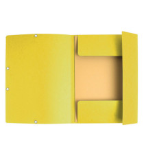 Cartella 3 lembi con elastico angolare - A4 - dorso 0,3 cm - cartoncino Lustrè - giallo limone - Exacompta