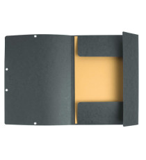 Cartella 3 lembi con elastico angolare - A4 - dorso 0,3 cm - cartoncino Lustrè - grigio - Exacompta