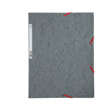 Cartella 3 lembi con elastico angolare - A4 - dorso 0,3 cm - cartoncino Lustrè - grigio - Exacompta