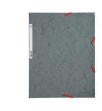 Cartella 3 lembi con elastico angolare - A4 - dorso 0,3 cm - cartoncino Lustrè - grigio - Exacompta