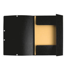Cartella 3 lembi con elastico angolare - A4 - dorso 0,3 cm - cartoncino Lustrè - nero - Exacompta