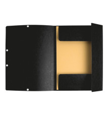 Cartella 3 lembi con elastico angolare - A4 - dorso 0,3 cm - cartoncino Lustrè - nero - Exacompta
