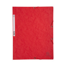 Cartella 3 lembi con elastico angolare - A4 - dorso 0,3 cm - cartoncino Lustrè - rosso - Exacompta