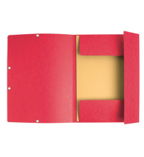Cartella 3 lembi con elastico angolare - A4 - dorso 0,3 cm - cartoncino Lustrè - rosso - Exacompta