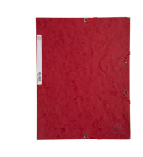 Cartella 3 lembi con elastico angolare - A4 - dorso 0,3 cm - cartoncino Lustrè - rosso ciliegia - Exacompta
