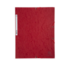 Cartella 3 lembi con elastico angolare - A4 - dorso 0,3 cm - cartoncino Lustrè - rosso ciliegia - Exacompta