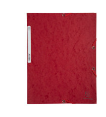 Cartella 3 lembi con elastico angolare - A4 - dorso 0,3 cm - cartoncino Lustrè - rosso ciliegia - Exacompta