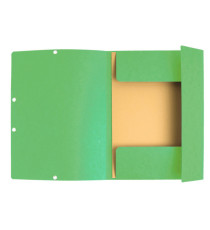 Cartella 3 lembi con elastico angolare - A4 - dorso 0,3 cm - cartoncino Lustrè - verde tiglio - Exacompta