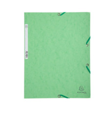 Cartella 3 lembi con elastico angolare - A4 - dorso 0,3 cm - cartoncino Lustrè - verde tiglio - Exacompta