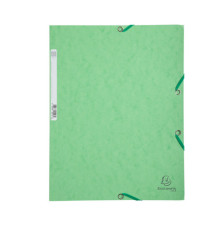Cartella 3 lembi con elastico angolare - A4 - dorso 0,3 cm - cartoncino Lustrè - verde tiglio - Exacompta