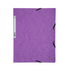 Cartella 3 lembi con elastico angolare - A4 - dorso 0,3 cm - cartoncino Lustrè - viola - Exacompta
