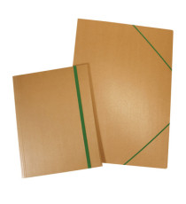 Cartella 3 lembi con elastico Eco - 35 x 50 cm - dorso variabile - cartoncino - avana - Starline