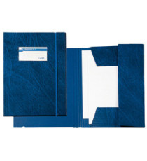 Cartella 3 lembi con elastico F - 25 x 35 cm - dorso 3 cm - Colpan - blu - Sei Rota