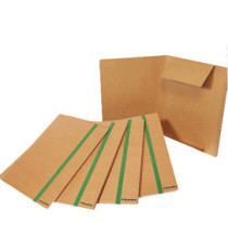 Cartella 3 lembi con elastico piatto - 25 x 35 cm - dorso variabile - cartoncino - avana - Starline