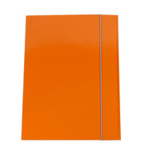 Cartella 3 lembi con elastico Queen - A4 - dorso variabile - cartone plastificato - arancio - Starline