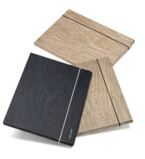 Cartella 3 lembi con elastico Wood - A4 - dorso 1 cm - colori assoriti - Colorosa