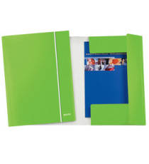 Cartella 3 lembi con elastico WOW - 25 x 35 cm - dorso variabile - cartoncino plastificato - verde lime - Leitz