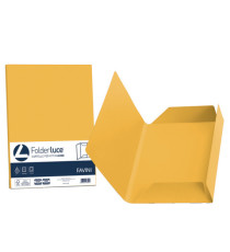 Cartellina 3 lembi Luce - 200 gr - A4 - cartoncino bristol - giallo oro - Favini - conf. 25 pezzi