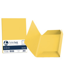 Cartellina 3 lembi Luce - 200 gr - A4 - cartoncino bristol - giallo sole - Favini - conf. 25 pezzi