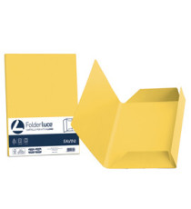 Cartellina 3 lembi Luce - 200 gr - A4 - cartoncino bristol - giallo sole - Favini - conf. 25 pezzi