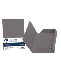 Cartellina 3 lembi Luce - 200 gr - A4 - cartoncino bristol - grafite - Favini - conf. 25 pezzi