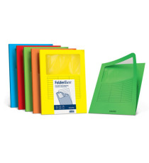 Cartellina a L con finestra - 140 gr - A4 - azzurro - Favini - conf. 10 pezzi