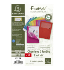 Cartellina a L con finestra Forever - 130g - A4 - colori assortiti - Exacompta - conf. 10 pezzi
