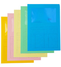 Cartellina a L con finestra Sintex - 120 gr - A4 - mix 5 colori - Blasetti - conf. 20 pezzi