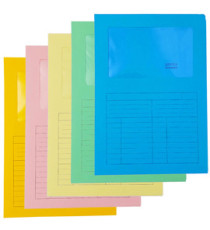 Cartellina a L con finestra Sintex - 120 gr - A4 - mix 5 colori - Blasetti - conf. 20 pezzi