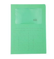 Cartellina a L con finestra Sintex - 120 gr - A4 - verde - Blasetti - conf. 50 pezzi