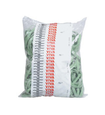 Elastici fettuccia - diametro 10 x 0,5 cm - 1 kg - gomma - verde - Viva