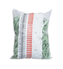 Elastici fettuccia - diametro 10 x 0,8 cm - 1 kg - gomma - verde - Viva