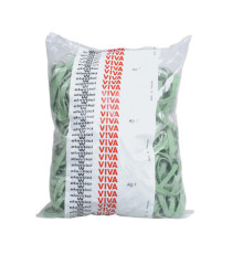 Elastici fettuccia - diametro 10 x 0,8 cm - 1 kg - gomma - verde - Viva