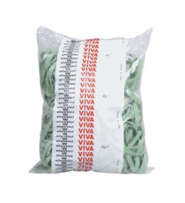 Elastici fettuccia - diametro 15 x 0,8 cm - 1 kg - gomma - verde - Viva