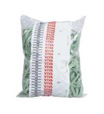 Elastici fettuccia - diametro 7 x 0,8 cm - 1 kg - gomma - verde - Viva