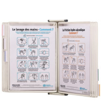 Leggio antibatterico - da muro - 10 buste - A4 - bianco - Djois