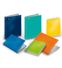 Raccoglitore Monocromo - A5 - 4 anelli tondi 25 mm - dorso 3 cm - colori assortiti - Pigna