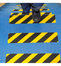 Striscia segnaletica - da terra - 61 x 15 cm - giallo/nero - Djois