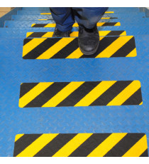 Striscia segnaletica - da terra - 61 x 15 cm - giallo/nero - Djois