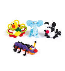 Pompon a strisce - 10-35 mm - colori assortiti - DECO - busta 100 pezzi