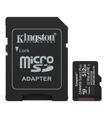 Micro Kingston SDCS3/512GB SDXC 512GB classe 10 UHS-I, U1/U3, Classe video 10/30, A1 microSD Canvas Select Plus fino a 150 MB/s