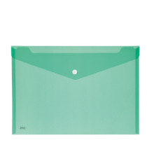 Busta con bottone - 33,5 x 23,5 cm - PP - colori assortiti - Lebez - conf. 5 pezzi