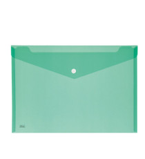 Busta con bottone - 33,5 x 23,5 cm - PP - colori assortiti - Lebez - conf. 5 pezzi