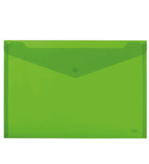 Busta con bottone - 33,5 x 23.5 cm - PP - colori assortiti fluo - Lebez - conf. 3 pezzi