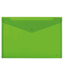 Busta con bottone - 33,5 x 23.5 cm - PP - colori assortiti fluo - Lebez - conf. 3 pezzi