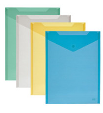 Busta con bottone - A4 verticale - PP - colori assortiti - Lebez