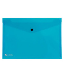 Busta con bottone Pull - A4 - PP - azzurro - King Mec