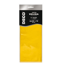Carta velina - 50 x 76 cm - 20 gr - giallo - Deco - busta 5 fogli