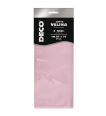 Carta velina - 50 x 76 cm - 20 gr - rosa - Deco - busta 5 fogli